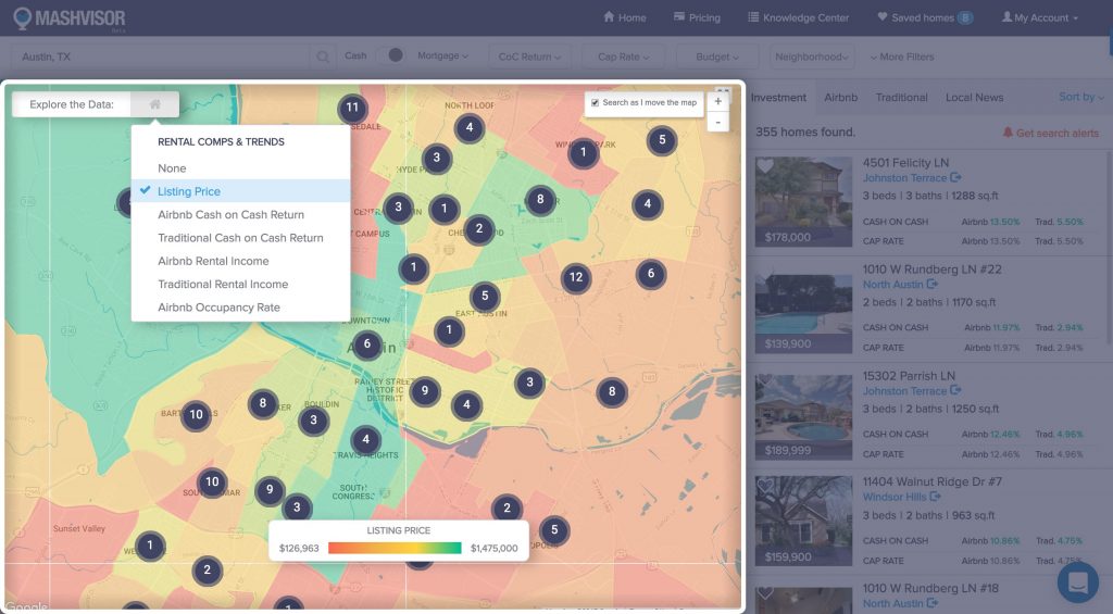 Search for Investment Properties: The Best Tools to Use - Heat Map Tool