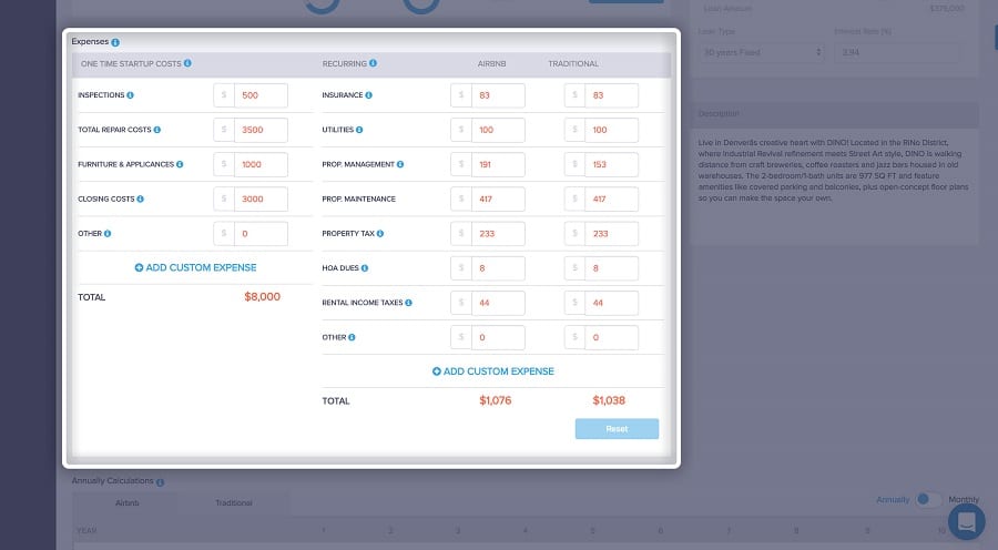 investment property calculator to easily calculate ROI formula