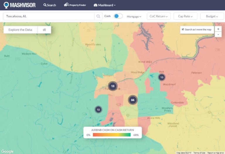 Cash on Cash Return 20 Most Profitable Airbnb Locations in 2020 Heatmap Neighborhood Analysis