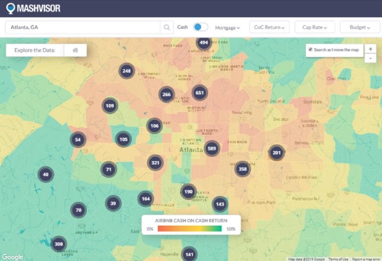 Should You Invest in Airbnb Atlanta in 2020 and Where? Heatmap Analysis of Neighborhoods by Airbnb Cash on Cash Return