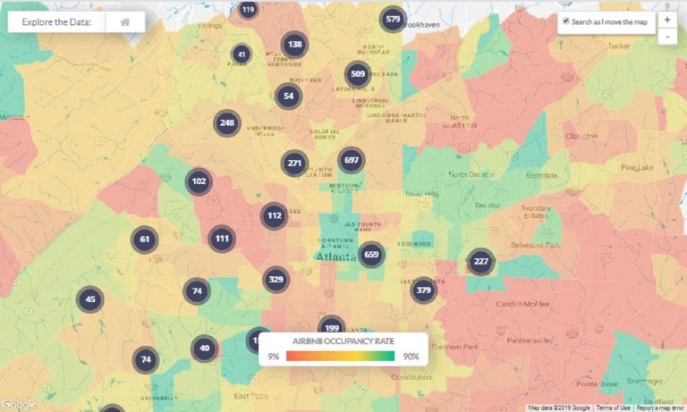 What Airbnb Occupancy Rate Can You Expect in 2020?: Heatmap Analysis of Neighborhoods in the Atlanta Real Estate Market