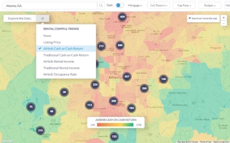 What's the Best Airbnb Data Analytics Platform for 2020 Mashvisor Heatmap Airbnb Occupancy Rate Atlanta Real Estate Market
