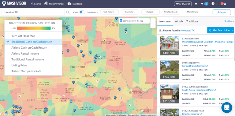 find neighborhoods with the best investment properties for sale with this heatmap