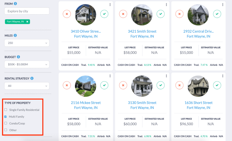 tool to find property in best cities for house hacking