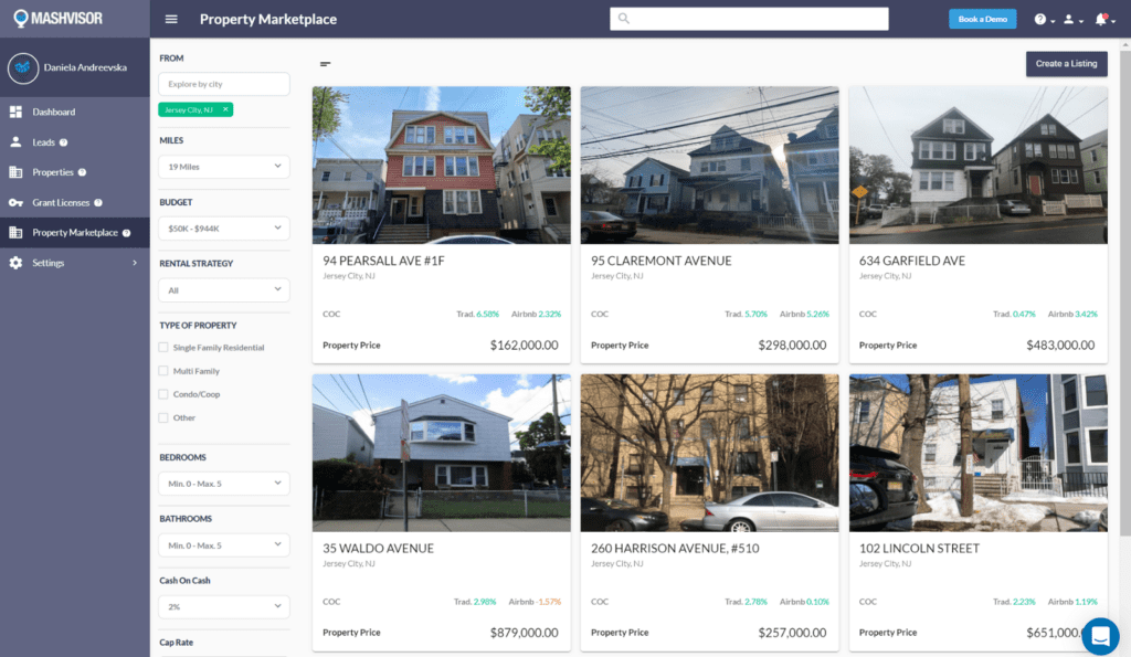 Online Marketplace for Residential Real Estate Investing: Off Market Properties