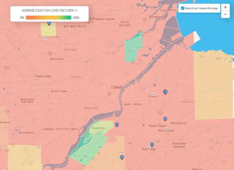 Toledo Real Estate Market - Airbnb Cash on Cash Return