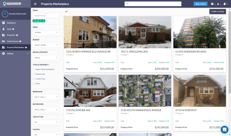 The property marketplace helps you find profitable deals