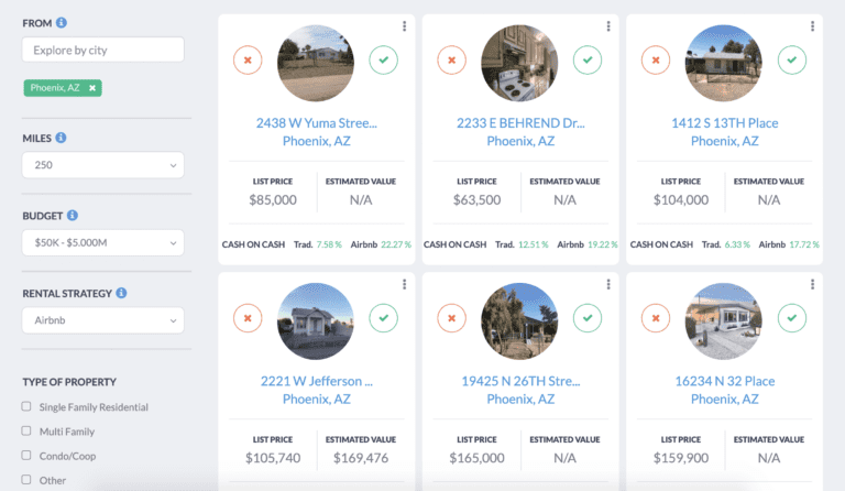 Investors can use the property finder to find Airbnb investments