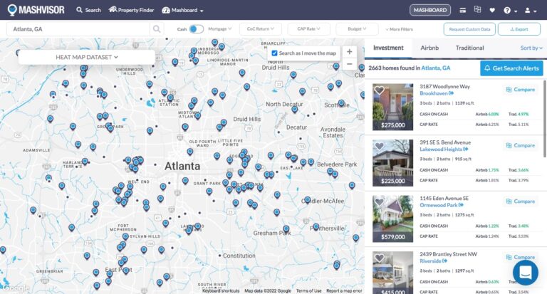 AirDNA Airbnb Calculator vs Mashvisor Investment Property Search