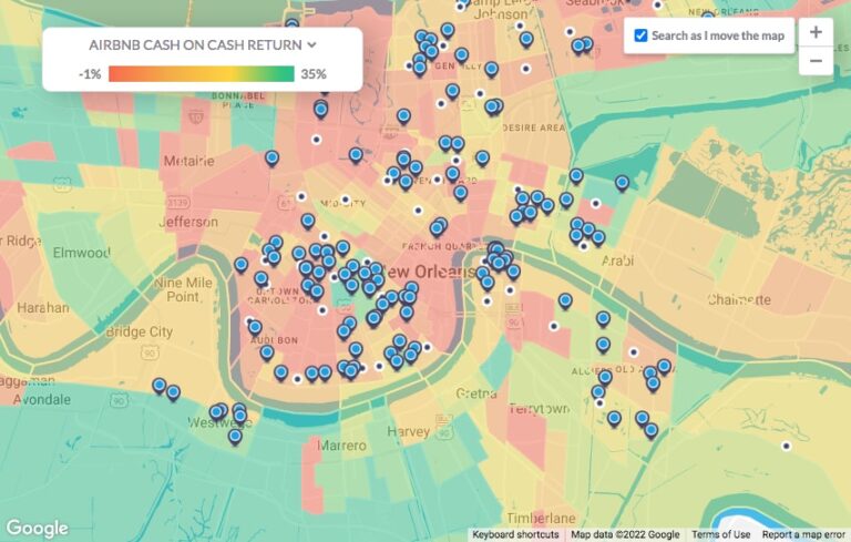 Airbnb New Orleans Real Estate Heatmap