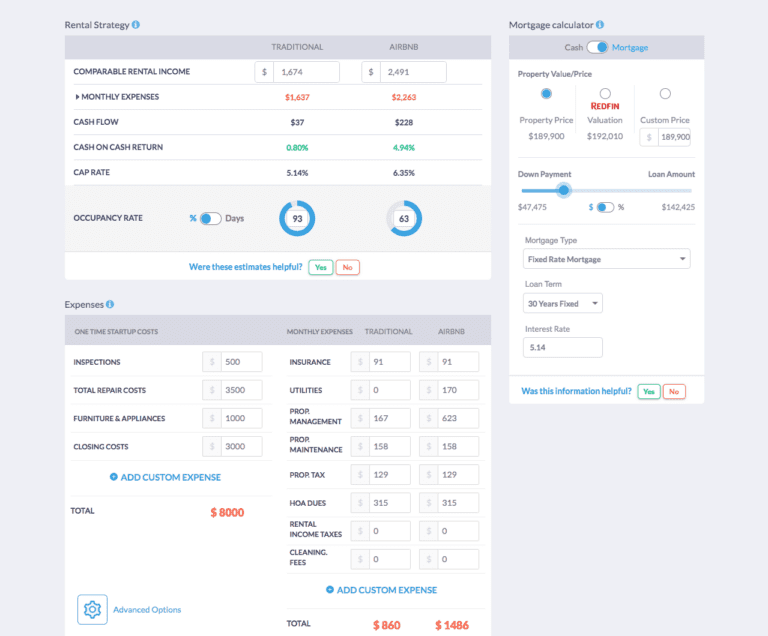 Figure Lending & Mashvisor: Investment Property Calculator and Analytics