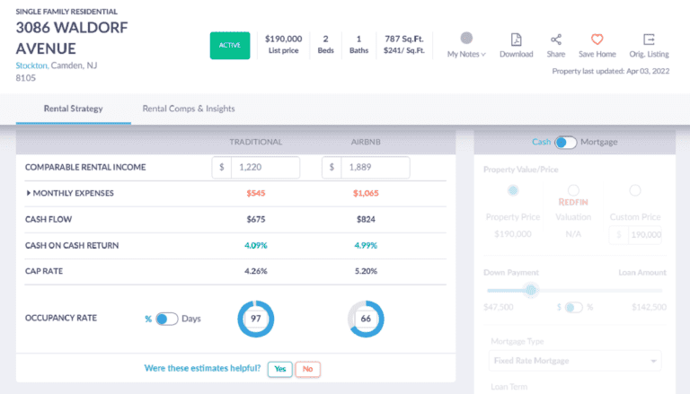 Capitalization Rate - Mashvisor's Investment Property Calculator