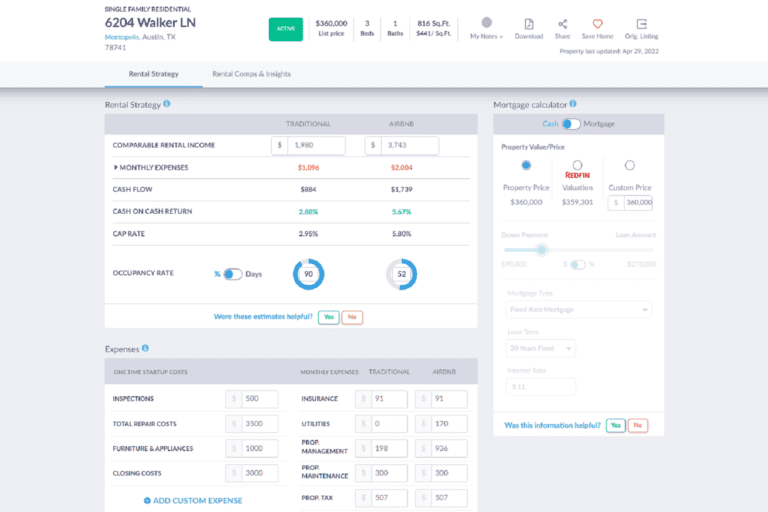 Airbnb Income - Mashvisor's Airbnb Calculator