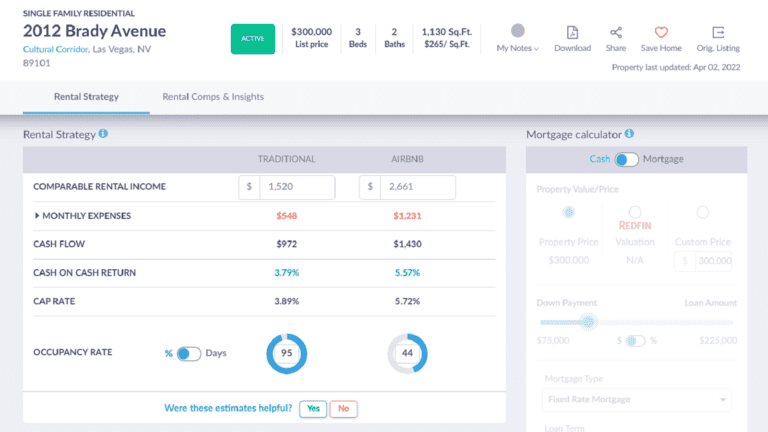 Las Vegas Airbnb - Mashvisor's Rental Calculator