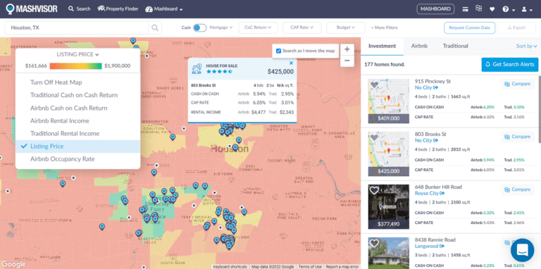 MLS Listings - Mashvisor's Real Estate Heatmap