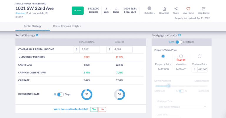 Property Search - Mashvisor's Rental Property Calculator