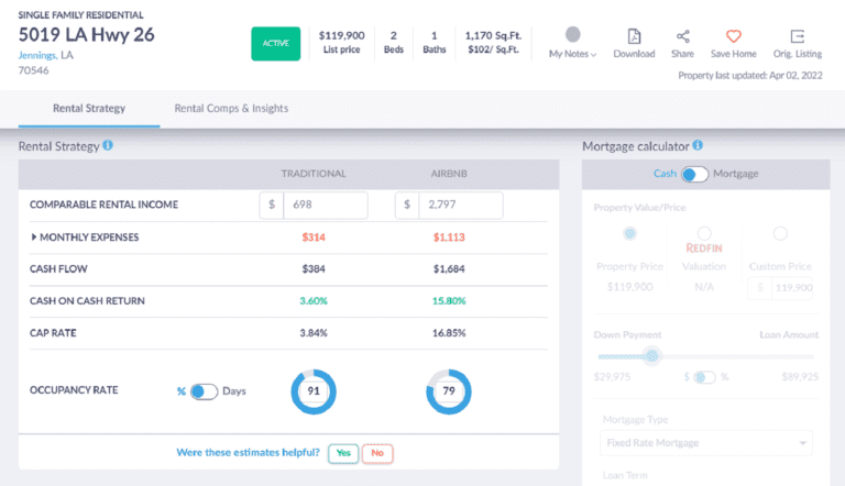 Real Estate Cap Rate - Mashvisor's Rental Property Calculator