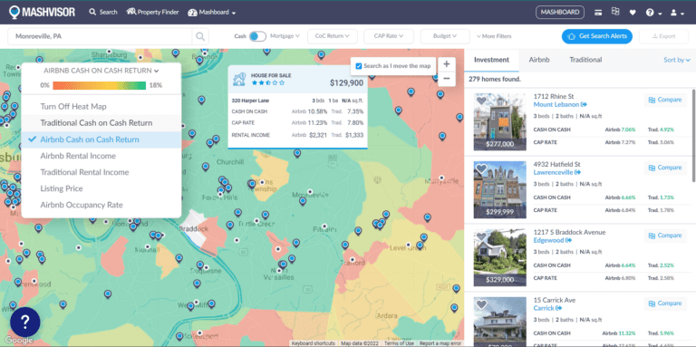 Real Estate ROI - Mashvisor's Heatmap