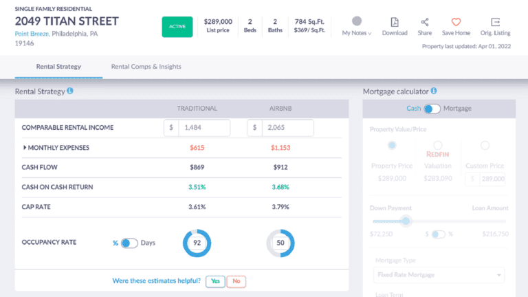 Roofstock Competitors - Mashvisor's Rental Property Calculator