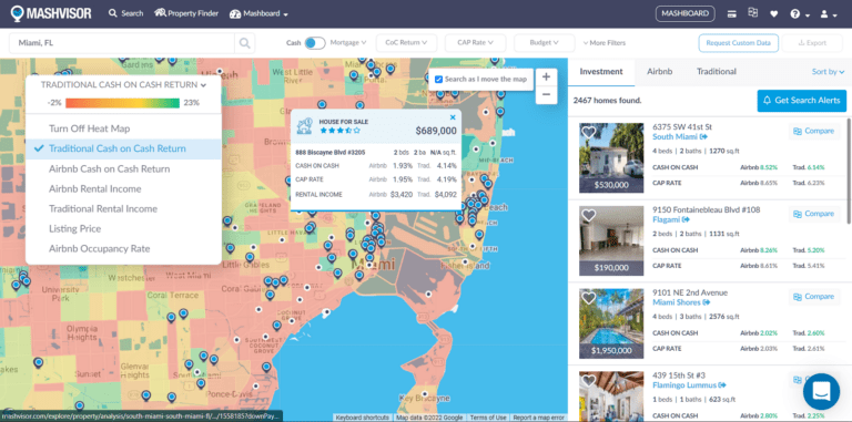 Single Family Rent Price - Mashvisor's Real Estate Heatmap