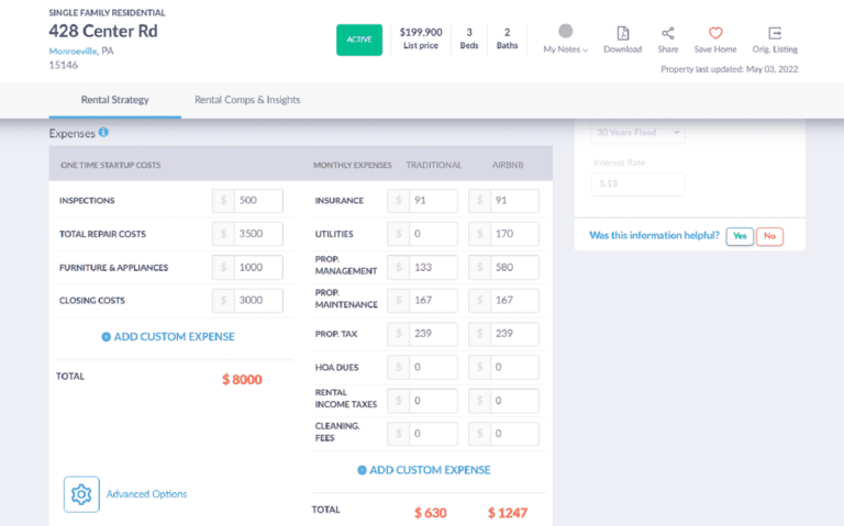 Airbnb Investment - Mashvisor's Investment Calculator