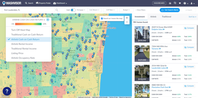 Real Estate Agents Near Me - Mashvisor's Real Estate Heatmap