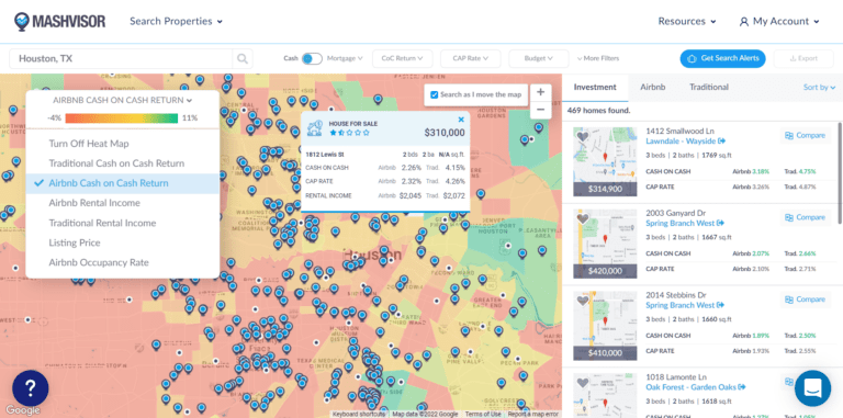 Real Estate Companies Near Me - Mashvisor's Real Estate Heatmap