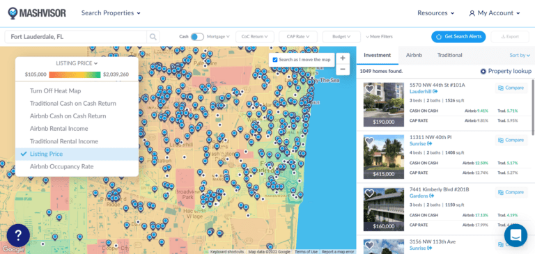 Trulia Homes for Sale - Mashvisor's Real Estate Heatmap