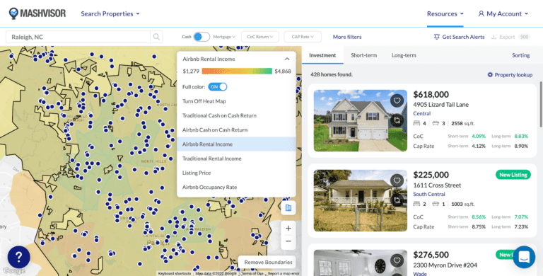 Investment Property Calculator: Mashvisor’s Real Estate Heatmap