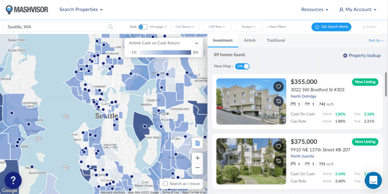Airbnb Analytics for Hosts - Mashvisor's Real Estate Heatmap