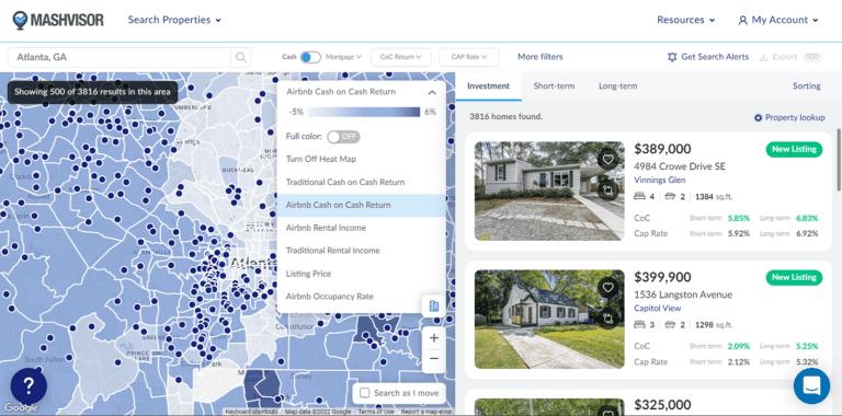 Best Real Estate App for Buyers - Mashvisor's Real Estate Heatmap