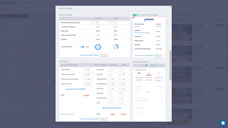 Airbnb Short Term Rental - Mashvisor's Rental Property ROI Calculator