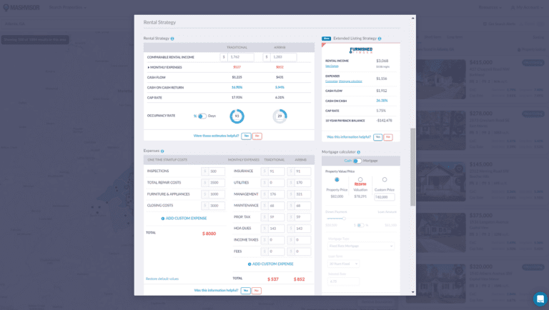 Airbnb Market Research Tool - Mashvisor Profit Property Calculator