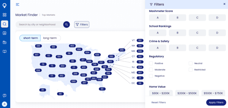 Real Estate STR - Mashvisor's Market Finder