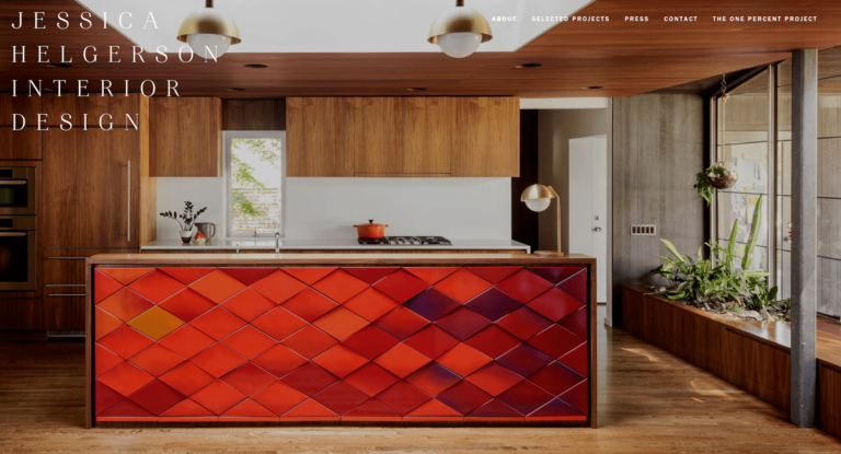 A screenshot of Jessica Helgerson Interior Design website