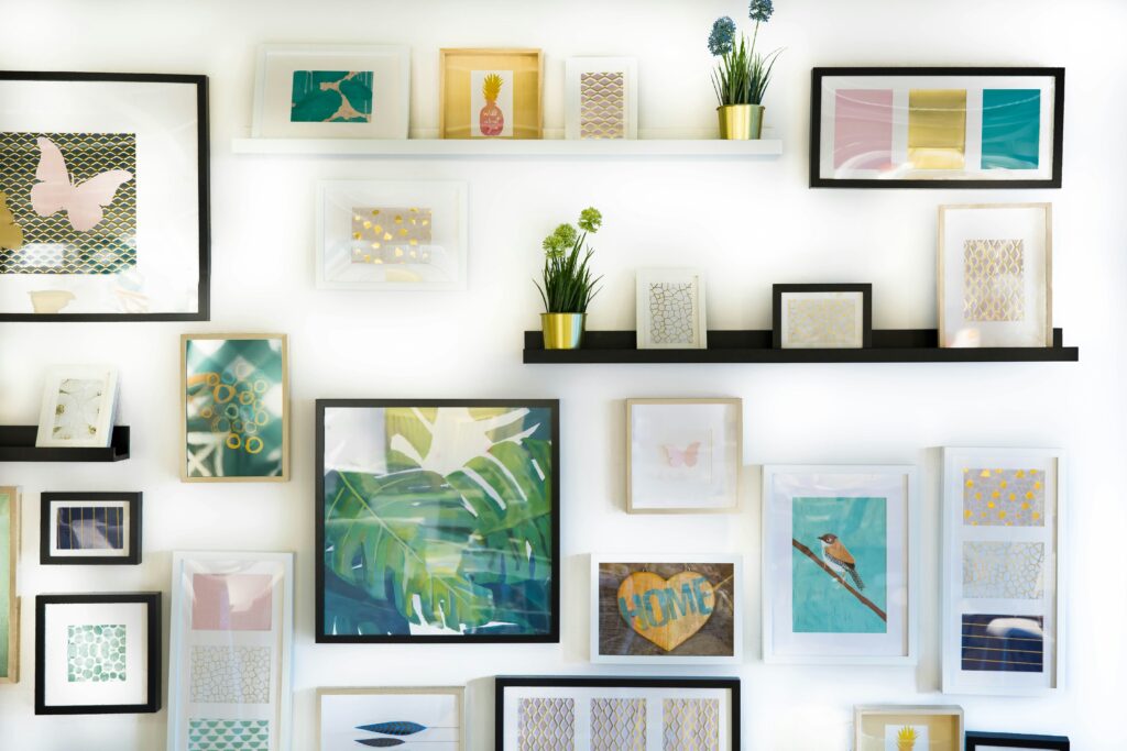 Art wall in a home